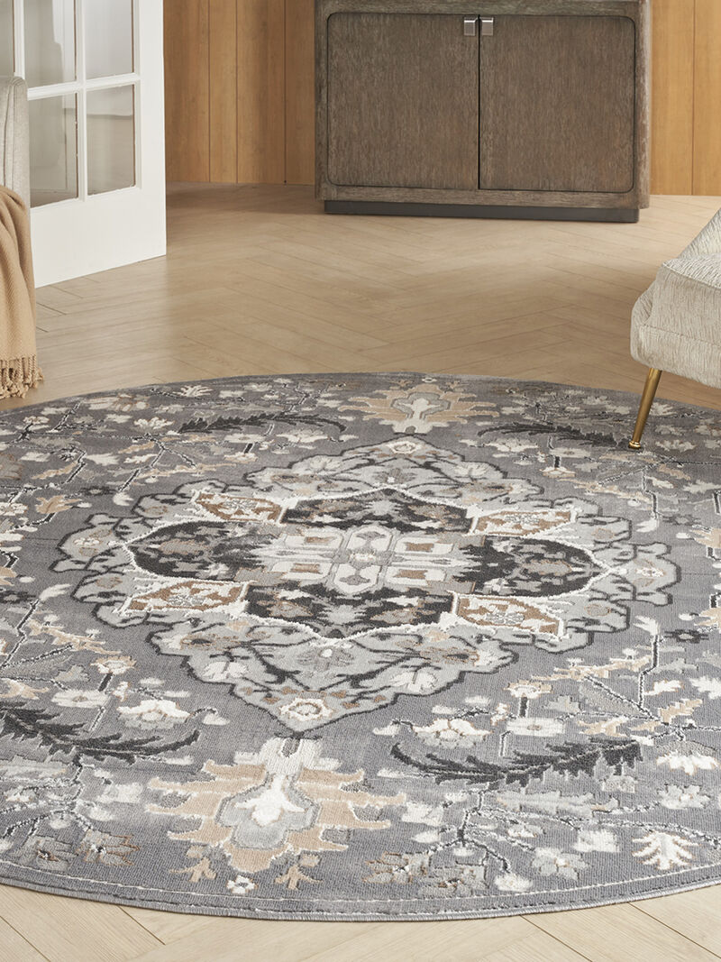Elation ETN09 Gray 7&rsquo;10&rdquo; x Round Rug