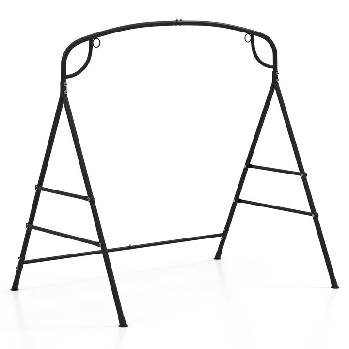 Outdoor Black Metal Swing Stand with 2-Ring Design and Side Bars