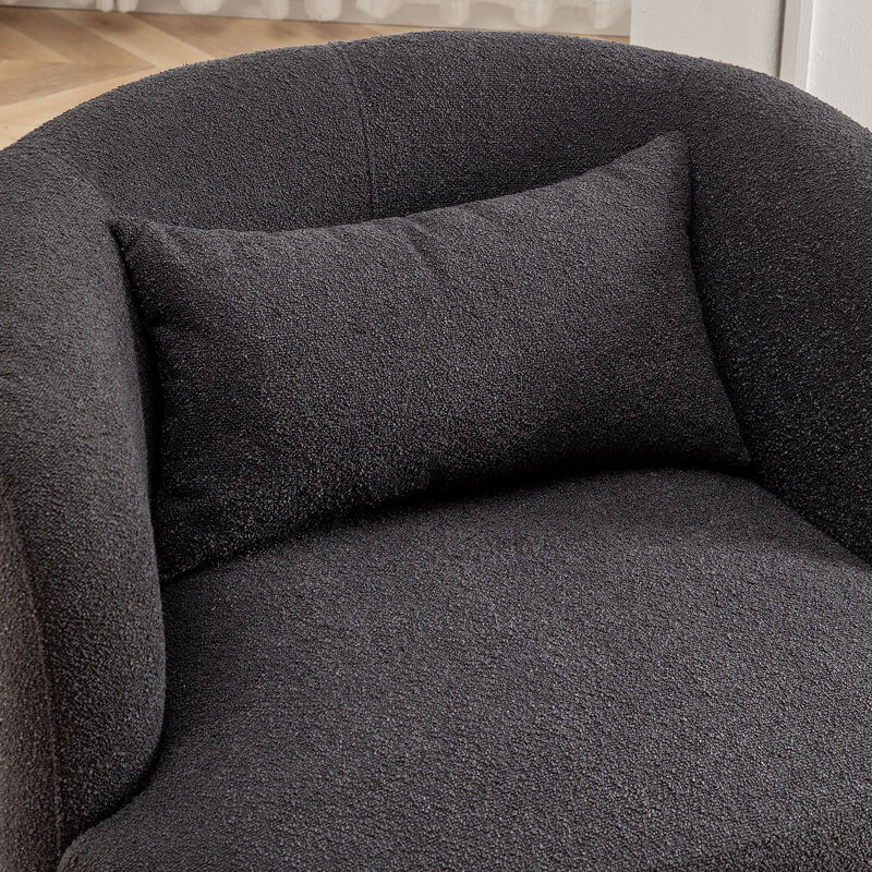 Ashlie Boucl&eacute; Swivel Barrel Chair