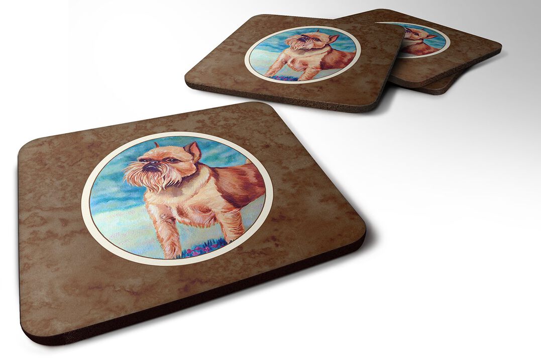 Caroline's Treasures 7016FC Brussels Griffon Foam Coasters (Set of 4), 3.5, Multicolor
