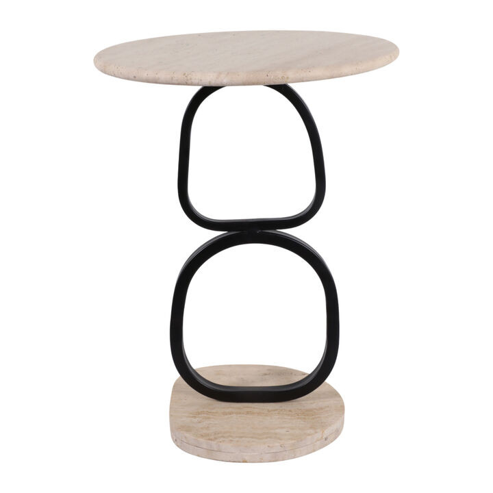 Open Base Travertine Table