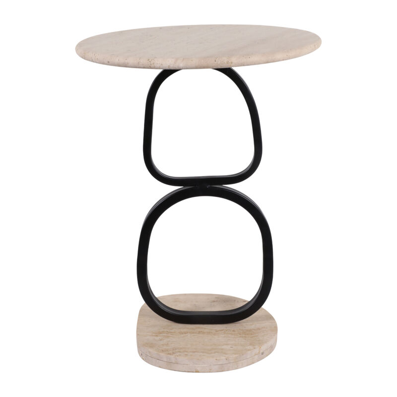 Open Base Travertine Table image number 1