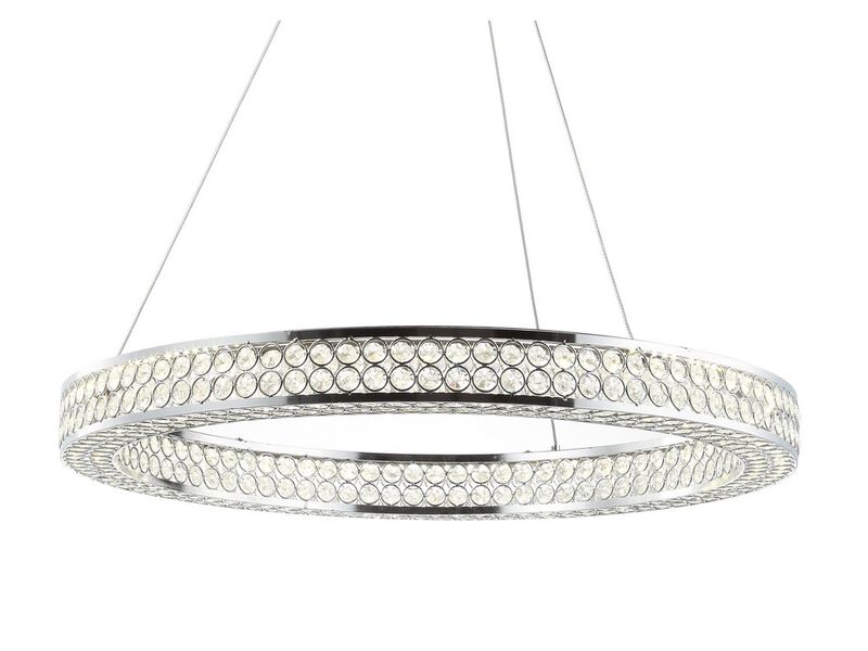 Benton 24.7" Round Integrated LED Crystal/Metal Pendant