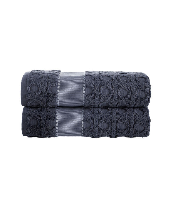 Brooks Brothers Circle in Square 2 pcs Bath Towels