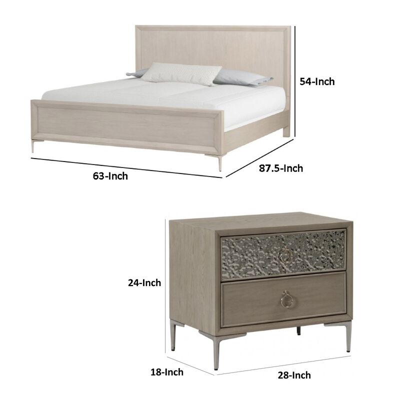 Bedroom Set, Wood, 2 Piece Set with Nightstand image number 7