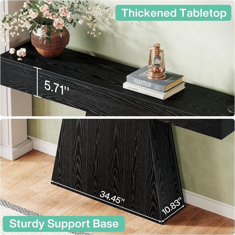 Tribesigns Modern Trapezoidal Wood Console Table image number 8