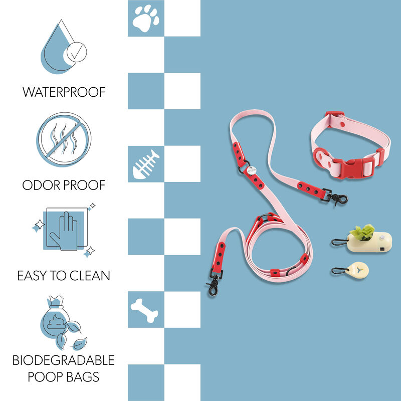 Luna  Adjustable 6-in-1 Waterproof Hands-Free Leash and Collar with LED Flashlight
