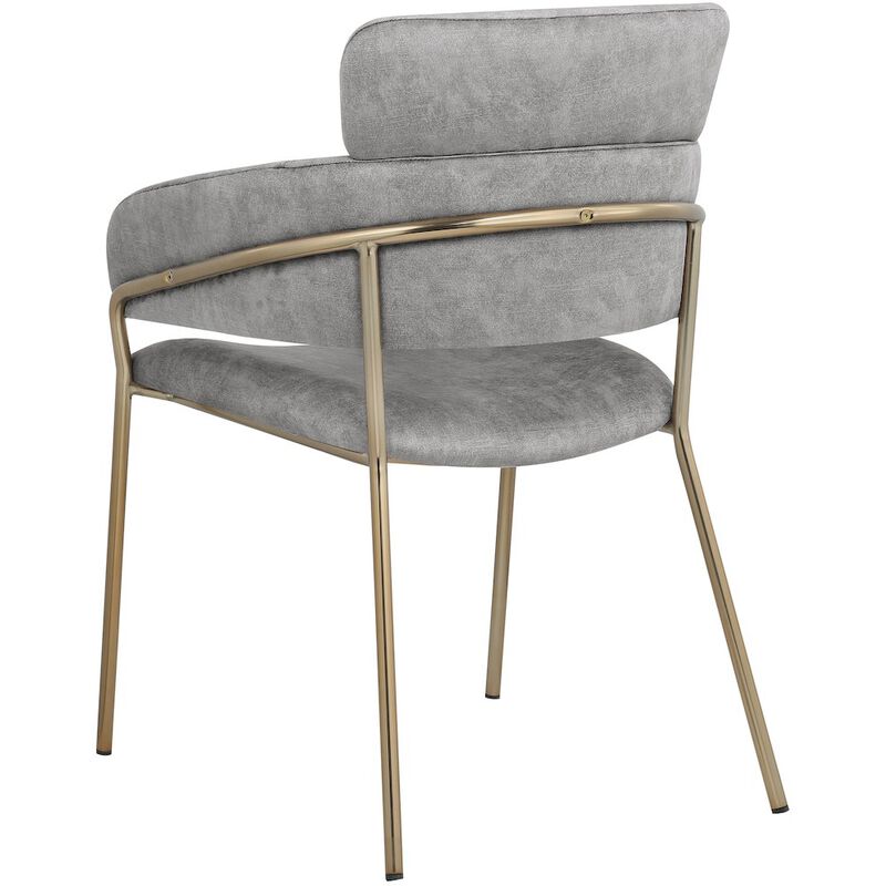 Meridian Furniture Yara Grey Velvet Dining Chair, Set of 2
