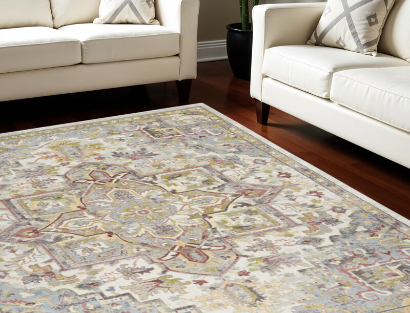 HomeRoots Floral Medallion Area Rug image number 1
