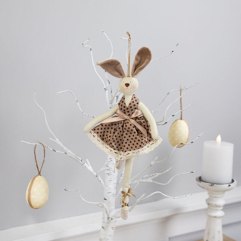 Plush Ballerina Bunny Hanging Easter Decoration- 13" - Brown