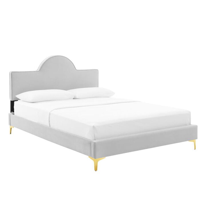 Sunny Performance Velvet Full Bed - Light Gray MOD-7028-LGR