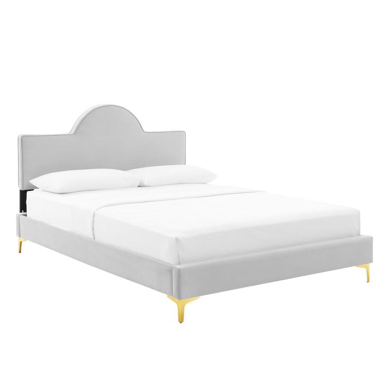 Sunny Performance Velvet Full Bed - Light Gray MOD-7028-LGR image number 0