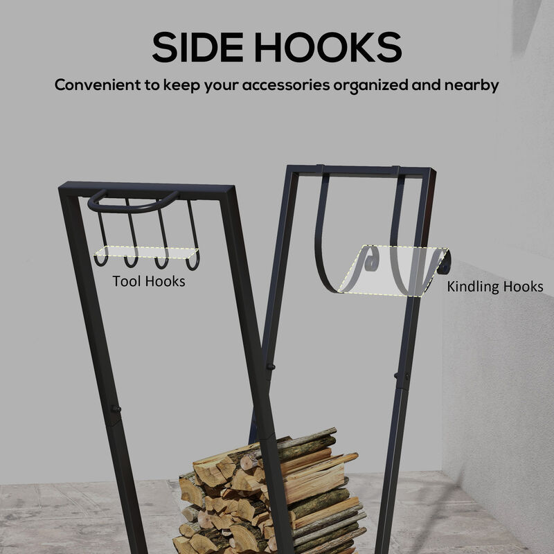 Firewood Storage Rack &ndash; Metal Log Holder for Fireplace or Backyard image number 5