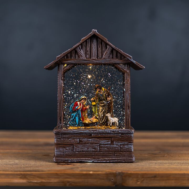 Snow Globe with Holy Family for Religious Christmas Décor and Nativity Display