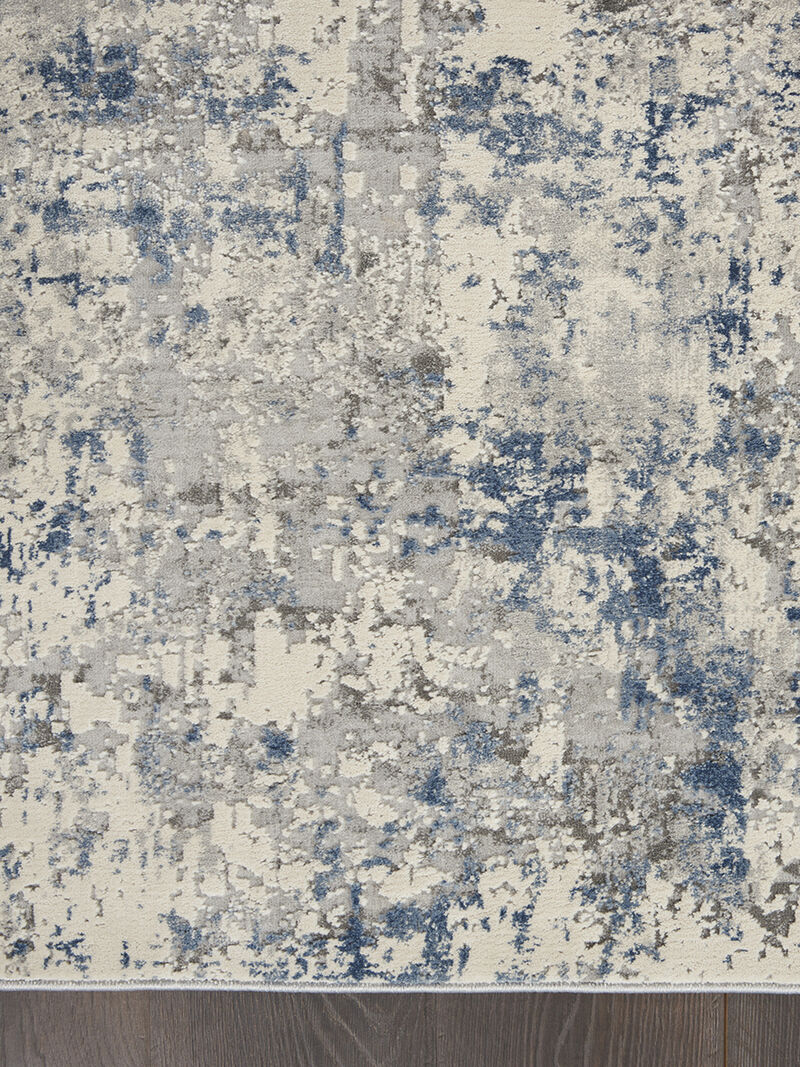 Rustic Textures RUS07 Ivory/Gray/Blue 6' x 9' Rug