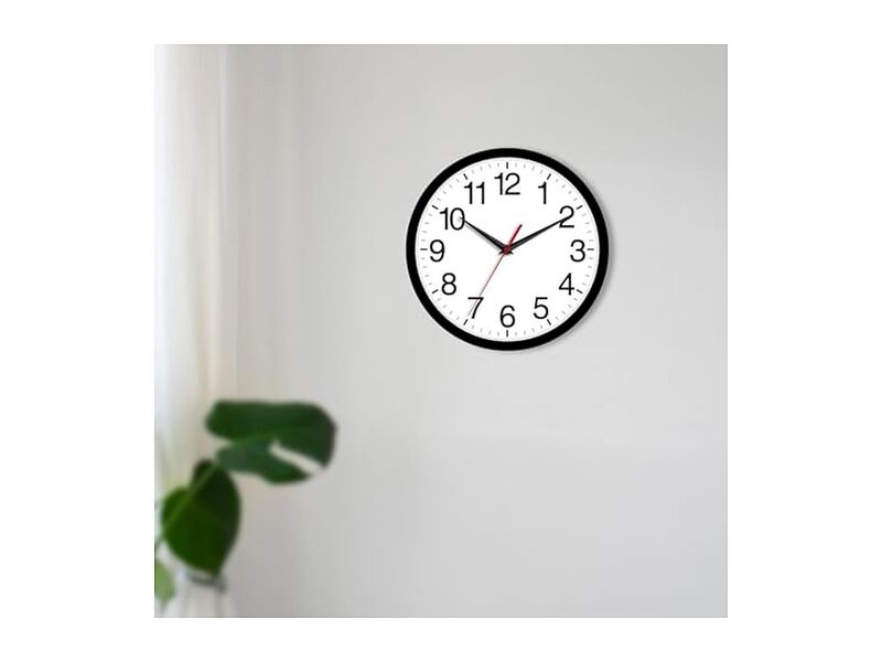 Black Wall Clock 8 Inch Silent Non Ticking Modern Battery Operated image number 3
