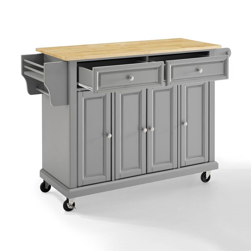 Crosley Furniture Full Size Wood Top Kitchen Cart