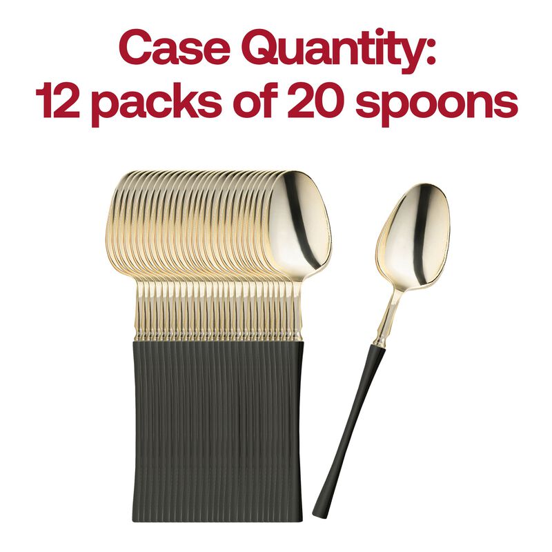 Gold with Black Handle Moderno Plastic Dinner Spoons (240 Spoons) image number 4