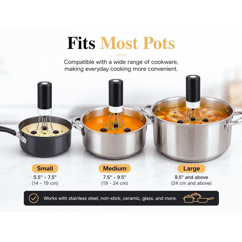 Automatic Hands Free Pot Sauces Stirrer with 3 Speeds image number 2