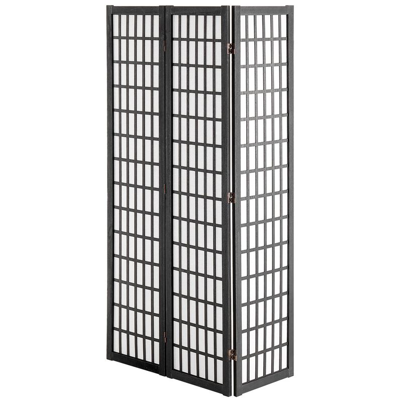 3-Panel Room Divider Screen, Freestanding Wooden Folding Privacy Partition image number 9