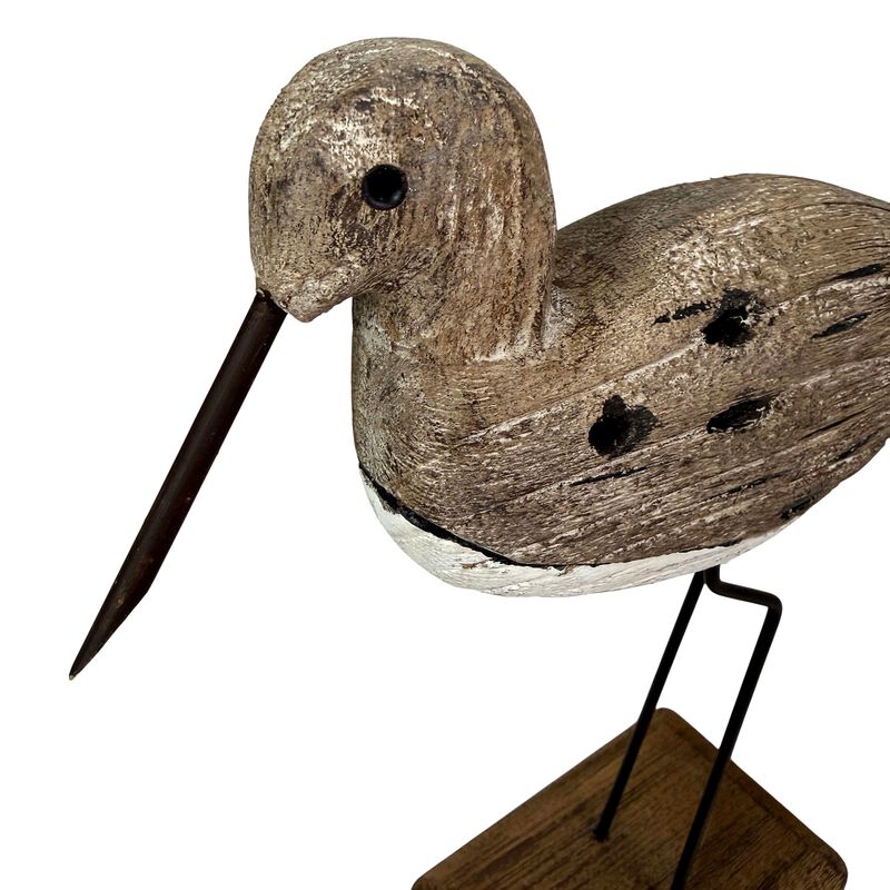 Decorative Sea Bird Figurine Weathered Wood Metal Coastal Statue 1075 In image number 4