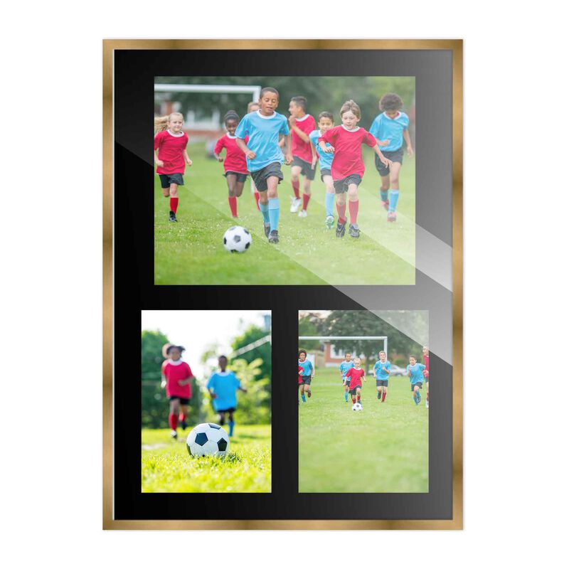 12x17 Wood Collage Frame with a Black Mat for 8x10 & 5x7 Pictures