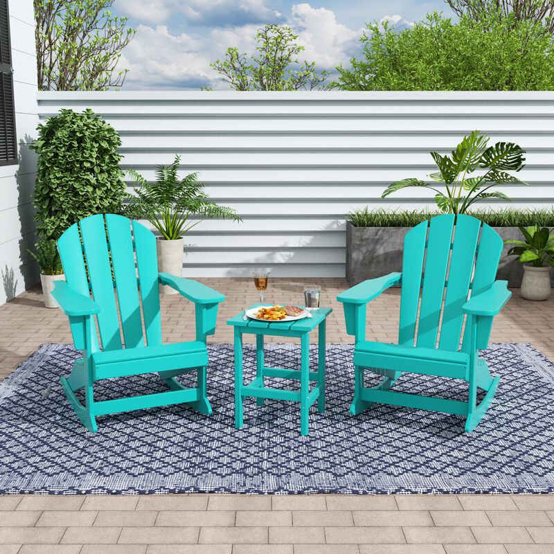 WestinTrends 3-Piece Outdoor Patio Rocking Adirondack Chairs with Side Table Set image number 2