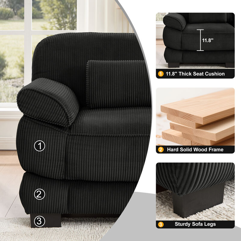 Rongir 2-Seater Sofa with Ottoman image number 4
