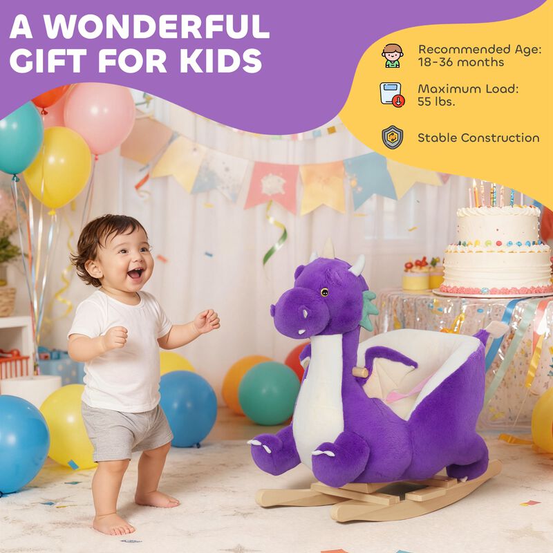 BreeBe Toddler Dragon Rocking Ride-On with Safety Belt image number 6