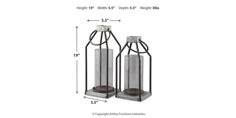 Diedrick Indoor/Outdoor Lantern (Set of 2) image number 2