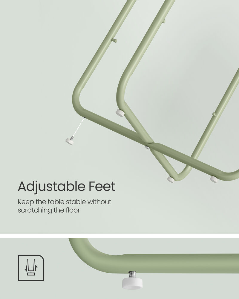 Bedside End Table with Fabric Bin &ndash; Small Accent Table with Storage Basket for Books, Blankets or Remotes