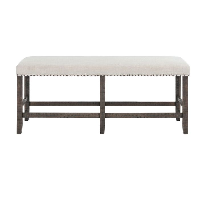 Jofran Willow Creek Distressed Solid Wood Counter Height Dining Bench
