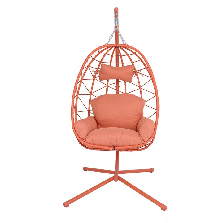 Hivvago Wicker Hanging Egg Chair with Stand