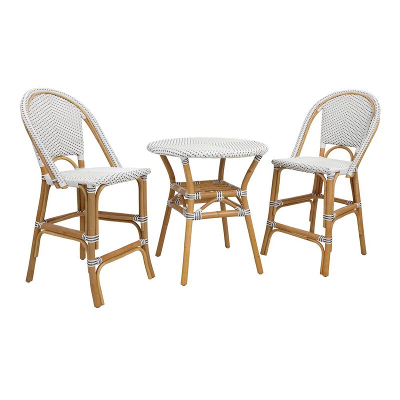 New Pacific Direct Avignon Paris Rattan Bistro Counter Stool, (Set of 2)