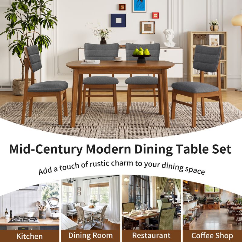 Zekast Scandinavian 4‑Piece Dining Table Set image number 6