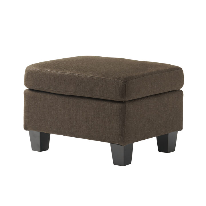 Merax Modern Upholstered Ottoman with Wooden Legs