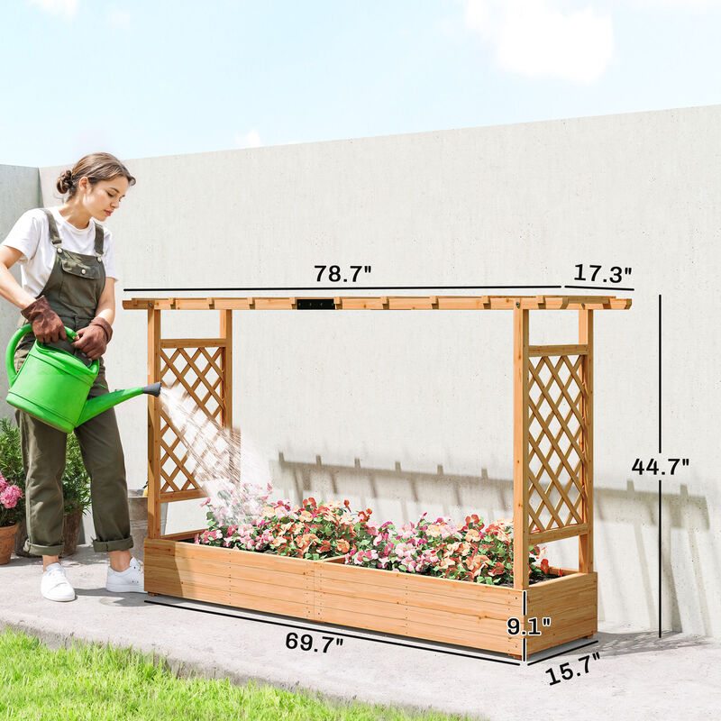Hivvago Wood Raised Planter for Climbing Plants, Herbs, and Flowers image number 2