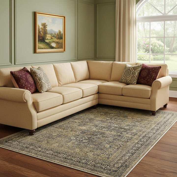 HomeRoots Medallion Washable Area Rug