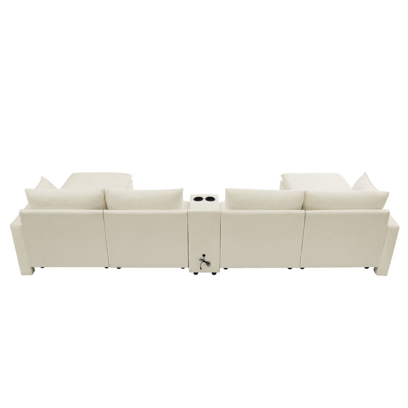 Gukkok 143.8" Spacious U-Shaped Modular Sectional Sofa image number 4