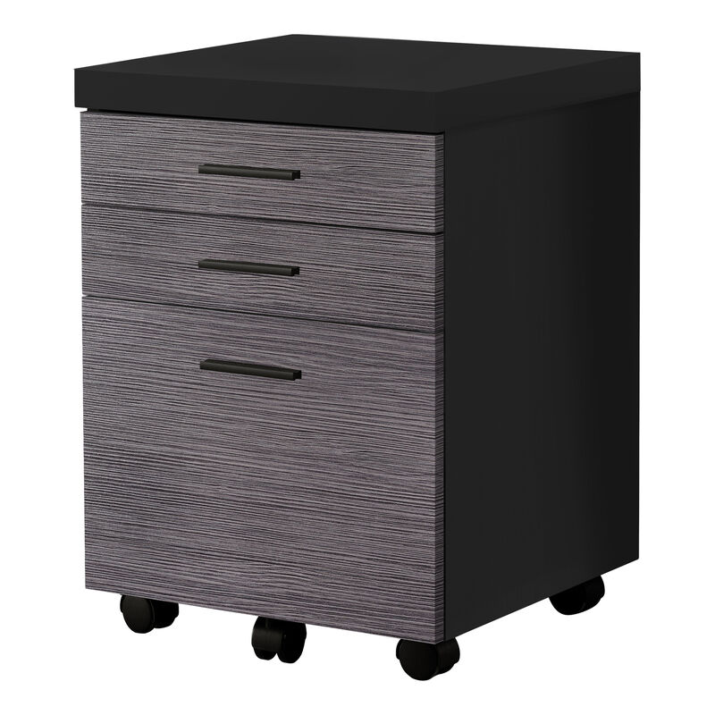Monarch Specialties I 7403 File Cabinet, Rolling Mobile, Storage Drawers, Printer Stand, Office, Work, Laminate, Black, Grey, Contemporary, Modern