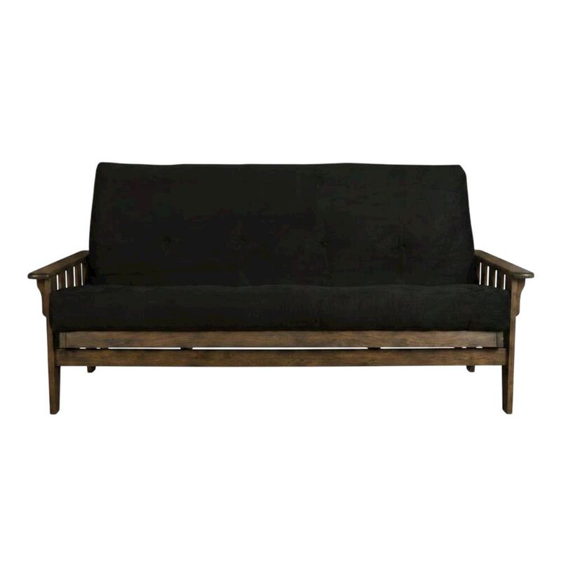 Tucson Frame-Rustic Walnut Finish-Suede Black Mattress image number 3