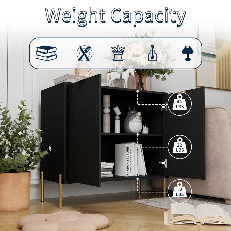 2-Door Accent Cabinet Storage Cabinet