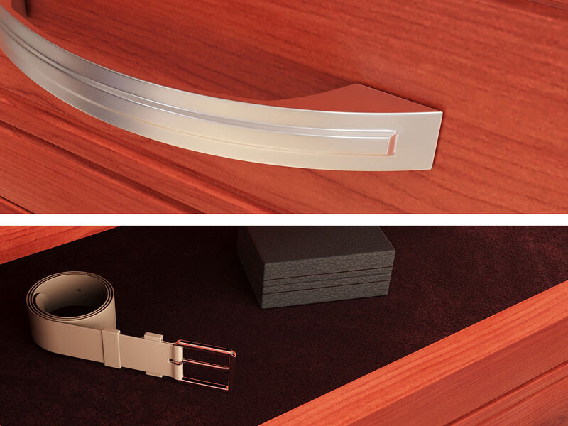 Solid Wood Reach-In Closet Organizer with 5  Drawers and Glass Doors