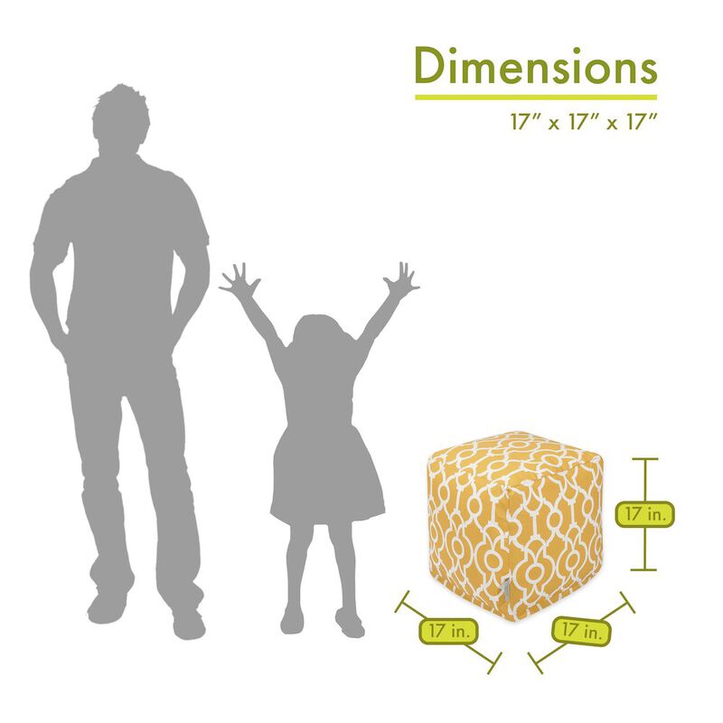 Majestic Home Goods Cube Pouf Athens Citrus