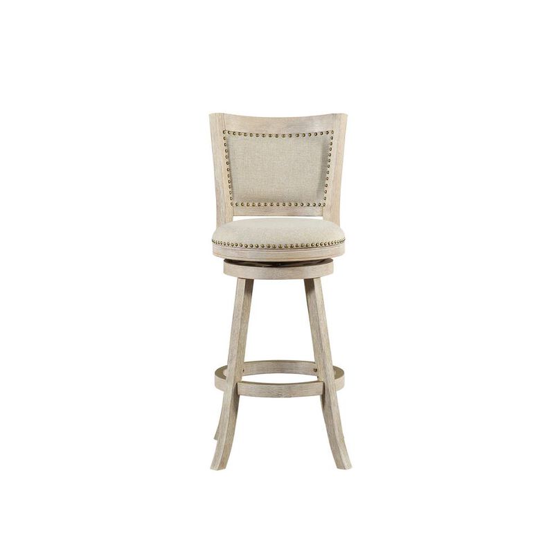 Boraam Melrose Swivel Bar Stool - Ivory Wire-Brush
