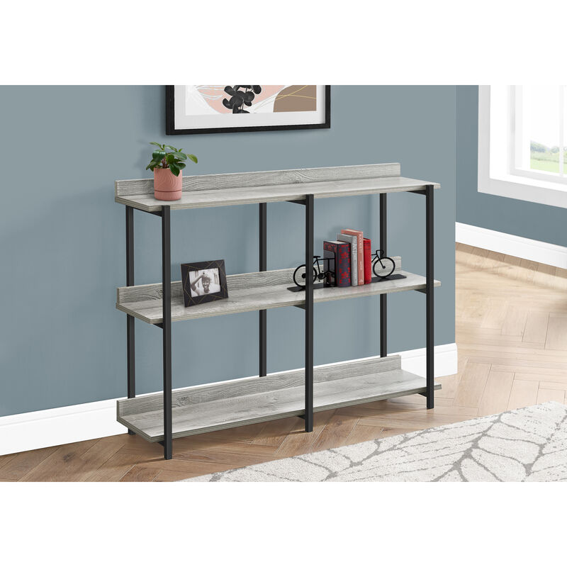Monarch Specialties I 2217 Accent Table, Console, Entryway, Narrow, Sofa, Living Room, Bedroom, Metal, Laminate, Grey, Black, Contemporary, Modern