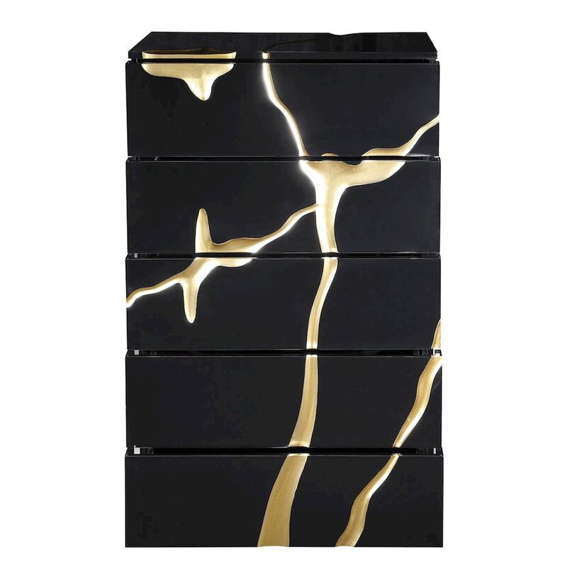 50" Tall High Gloss Lacquered Drawer Chest image number 3