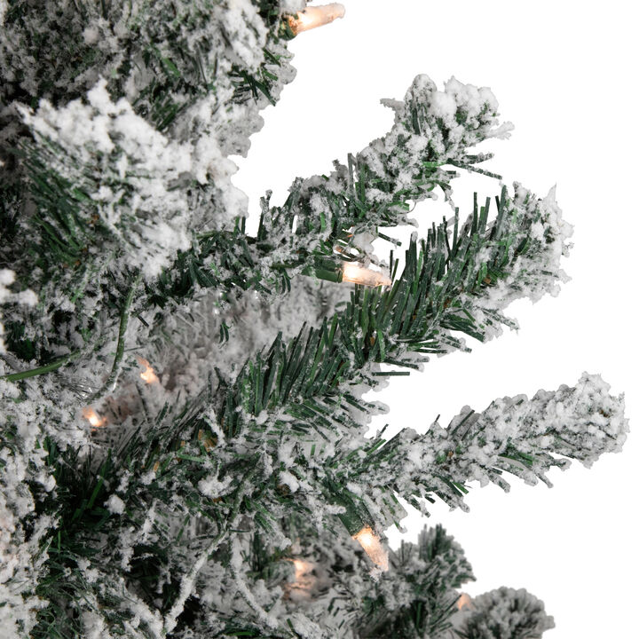4' Pre-Lit Flocked Pine Artificial Christmas Tree  Clear Lights
