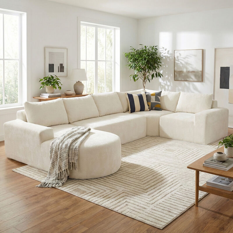 Miksa Oversized Chenille Modular Sectional Sofa image number 2