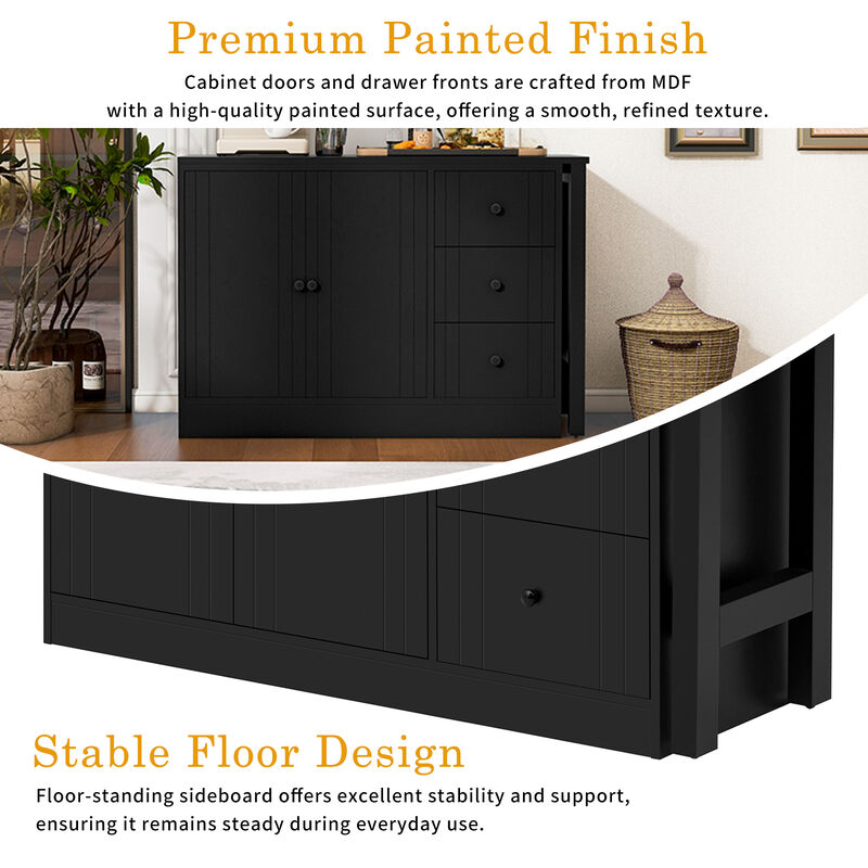 Wooden Sideboard with Extendable Table image number 3